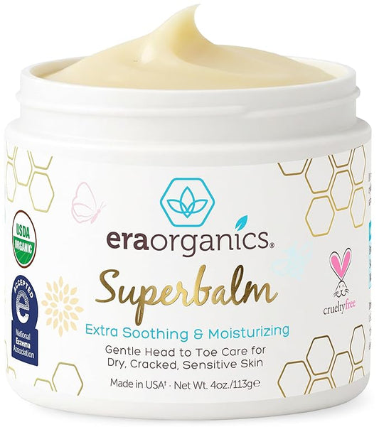 Era Organics Healing Ointment for Babies - USDA Certified Organic Natural Moisturizer Gentle on Sensitive Skin Prone To Baby Eczema, Cradle Cap (Infant Seborrheic Dermatitis), Rashes, Hives - 4oz