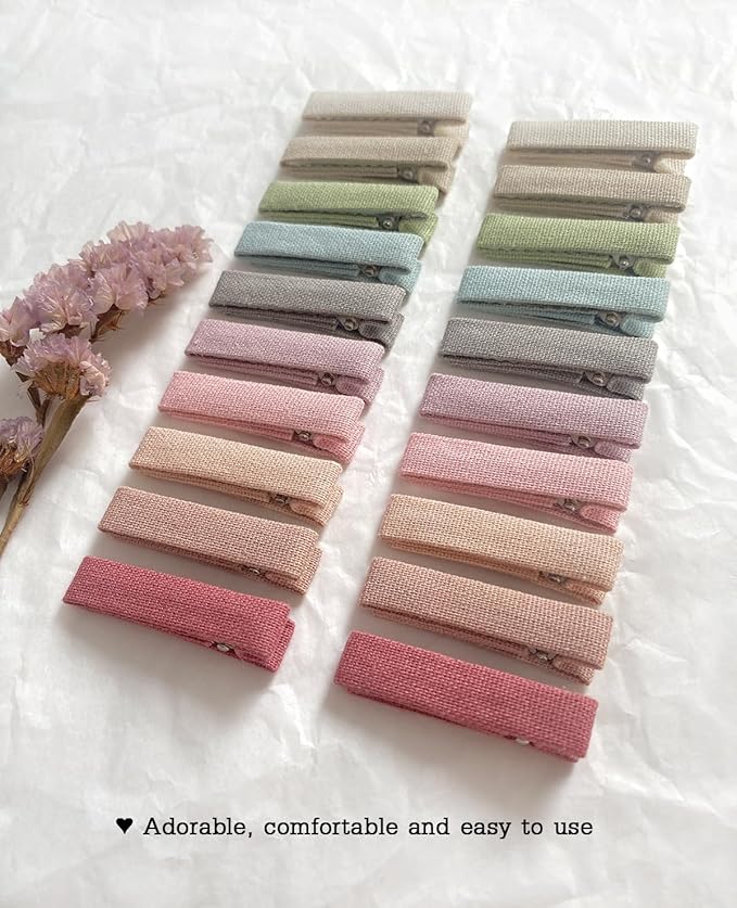 Cherssy Hair Clips for Girls' Fine Hair, 20Pcs Solid Colors Fully Lined Alligator Clips for Toddlers Kids School Age Girls, Handmade Hair Accessories and Barrettes