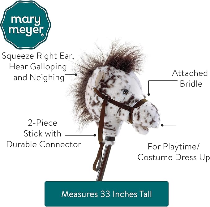 Mary Meyer Hobby Horse Toy Easy Ride 'Um Stick Horses with Galloping and Neighing Sounds, 33-Inches Tall, Appaloosa
