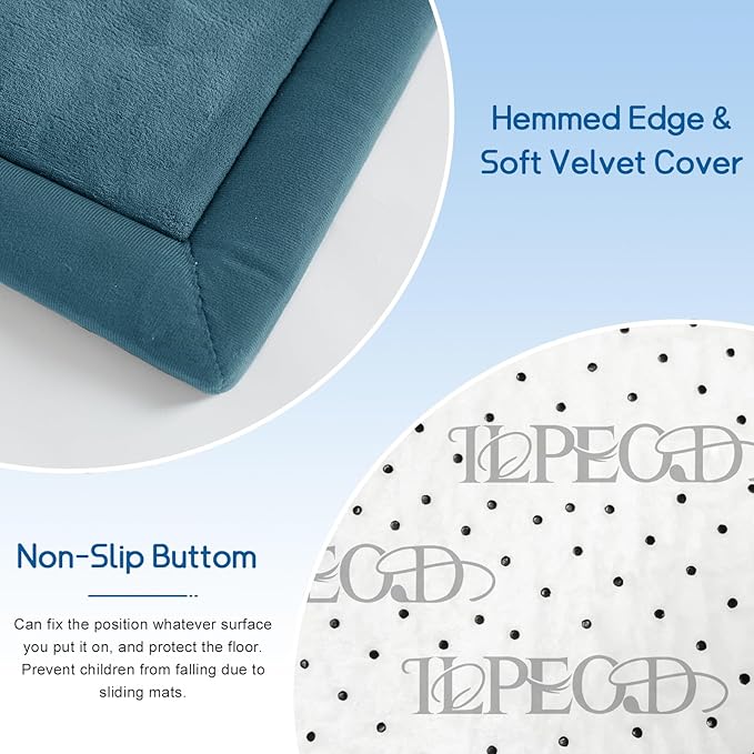 Baby Play Mat for Floor Nursery Rug Muscle Mat Area Rug Playroom Rug Playpen Mat Memory Foam 1.3" Thick Crawling Mat for Babies,Toddlers, Infants, Kids 71"x79",Indigo
