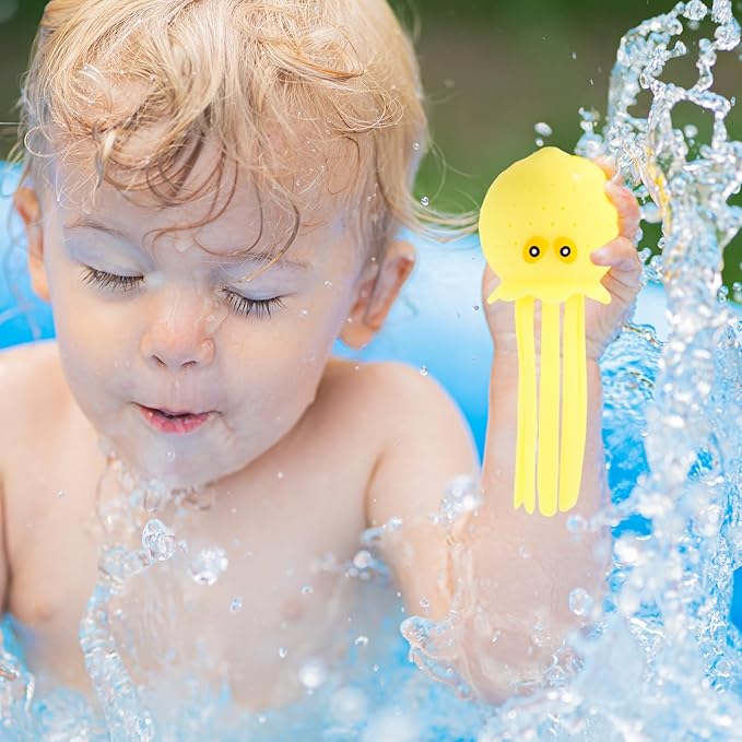 6pcs Octopus Water Balls, Funny Octopus Floating Pool Toys Novelty Sensory Squeeze Water Bomb Splash Balls Summer Swimming Pool Bath Toy for Kids (6 Colors)