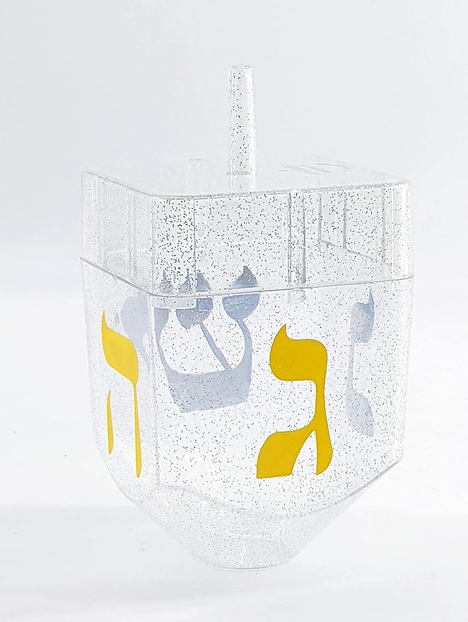 The Dreidel Company Jumbo Hanukkah Fillable 6.5" Inch Dreidel, Stands Straight on Table, Can Be Filled with Hanukkah Gelt or Any Hanukkah Item (Single)