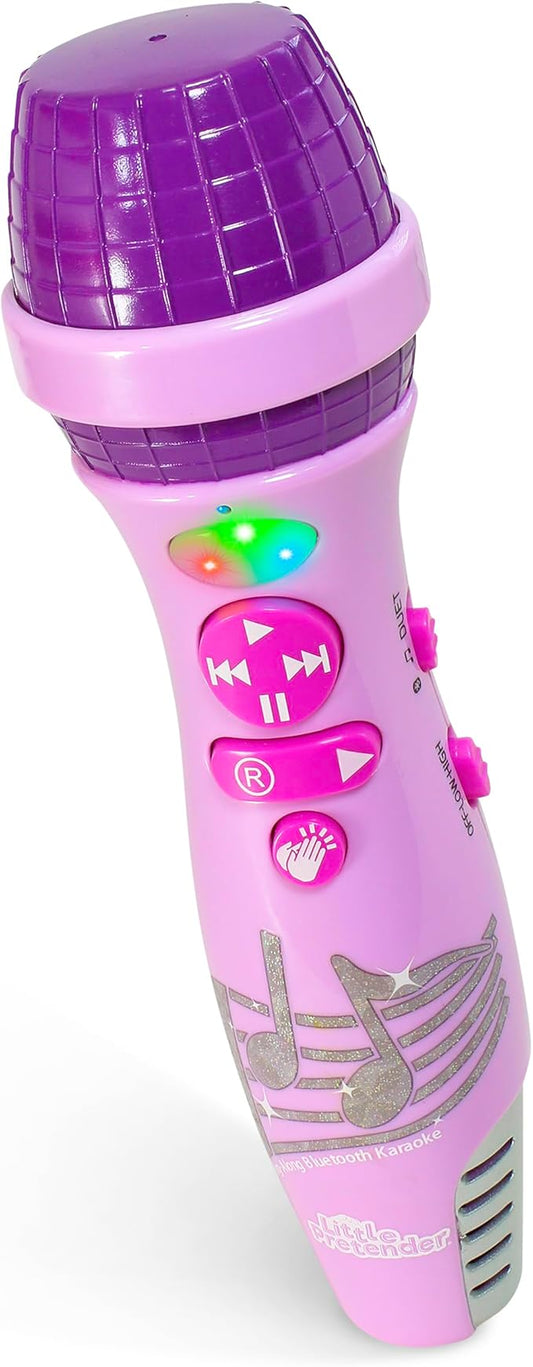 Little Pretender Kids Karaoke Microphone, Voice Changer Toys with 15 Pre-Installed Nursery Rhymes for Toddlers & Kid Age 3-5, Bluetooth Microphones for Singing, Microphone for Ages 3 4 5 6+ Years Old