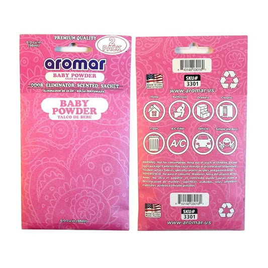 6 Pc Baby Powder Scented Sachet Drawer Bags Large Fresh Scent Air Freshener