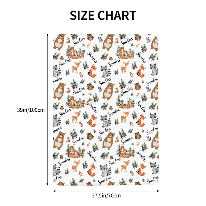 Personalized Baby Car Seat Canopy for Babies, Custom Name Woodland Animals Baby Car Seat Covers for Boys Girls, Opening Minky Nursing Breastfeeding Cover for Infant, Carseat Canopies for Newborn