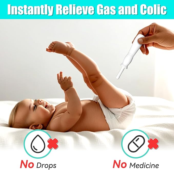 Gas and Colic Reliever for Babies, Effective Instant Constipation Relief for Babies, Natural Solution for Baby Colic and Gas Relief (20 Count, White)