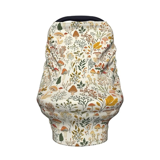 Mushroom Car Seat Covers Canopy Covers Baby Multi-Use Car Seat Canopy Carrier Cover, Breathable Breastfeeding Cover Boys & Girls