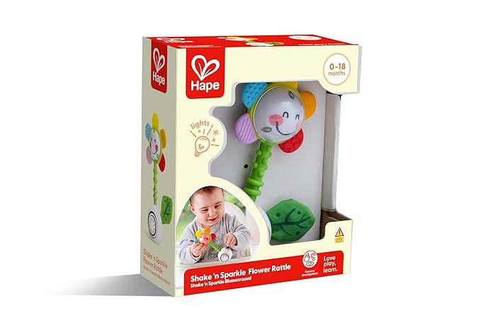 Hape Musical Flower Rattle | Multisensory Toy for Babies | Ideal for 0 Months Babies