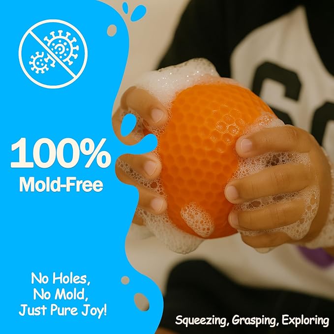 Sensory Balls for Toddlers 1-3, Baby Bath Toys 6-12 Months, 6PCS No Hole Textured Soft Balls, Safe Teething Toys for Boys & Girls, Montessori Gifts, 2025