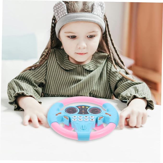 KESYOO Steering Wheel Simulation Educational Wheel with Suction Cup Base for Swing Cars Interactive Music Play Present for Young