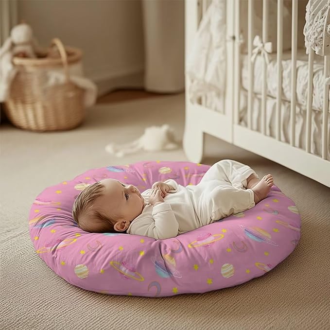 Cartoon Planets Newborn Lounger Cover Lounger Cover for Boys Girls Comfy Fit Infant Lounger for Baby, Infant Removable Slipcover Breathable and Washable