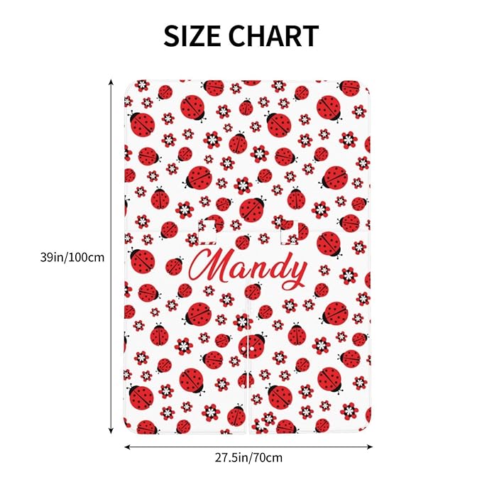 Custom Name Ladybug Baby Car Seat Canopy – Soft Minky Opening Nursing Cover, Personalized Infant Carseat & Stroller Cover for Newborn Boys Girls