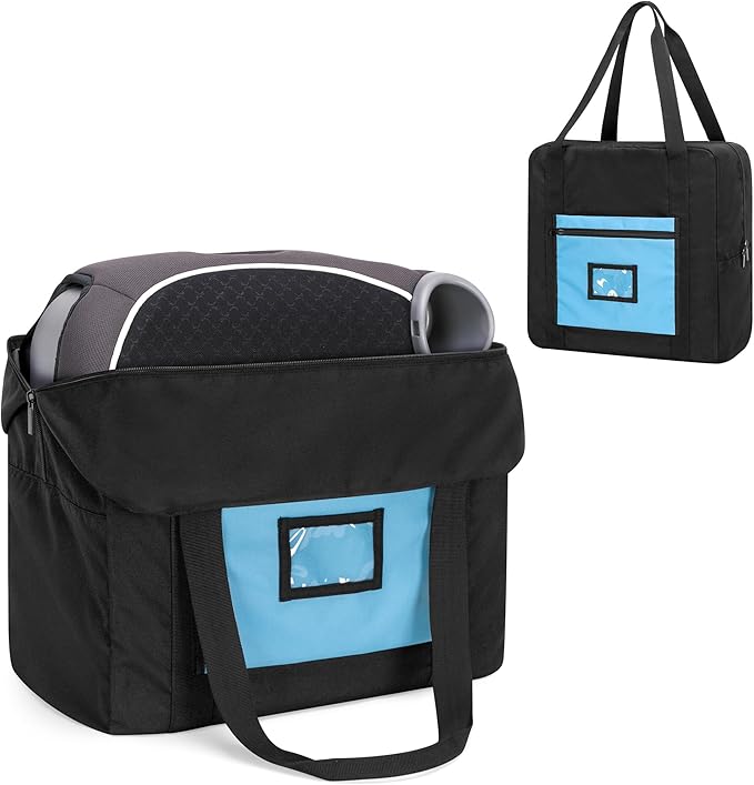 Teamoy Infant Booster Seat Travel Bag for Airplane, Fits Most Standard Seats, Cover With Handle, Black