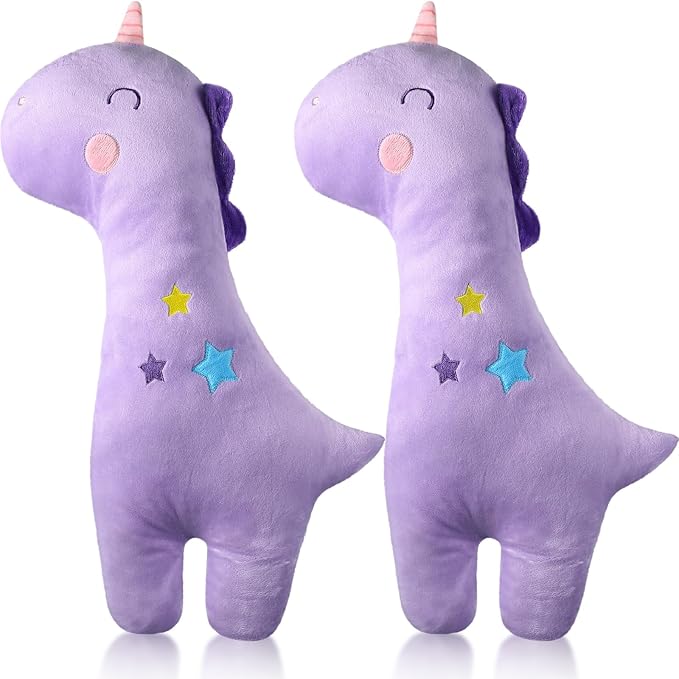 Lenwen 2 Pcs Seat Belt Pillow for Kids Cover for Boys Girls Seatbelt Cushion Pillow for Toddler Car Strap Covers for Travel Sleep Neck Head Support Pad(Unicorn,Purple)