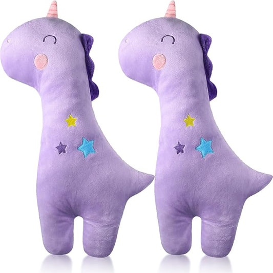 Lenwen 2 Pcs Seat Belt Pillow for Kids Cover for Boys Girls Seatbelt Cushion Pillow for Toddler Car Strap Covers for Travel Sleep Neck Head Support Pad(Unicorn,Purple)