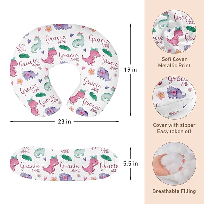 Custom Car Seat Covers for Babies - Breathable Baby Car Seat Cover for Girls Boys, Pink Dinosaur Pattern Kick-Proof Newborn Carrier Canopy Stretchy Stroller Cover for 4 Seasons(27"x29")