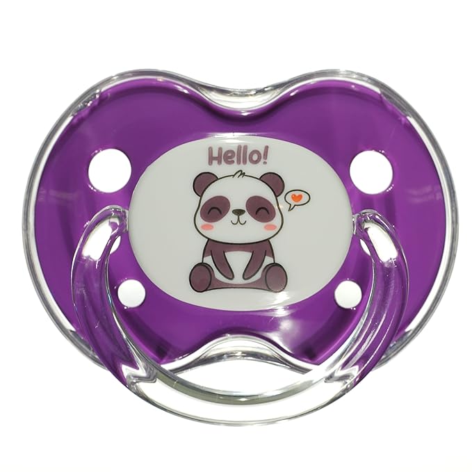 Playtex Baby Binky Orthodontic Pacifier with Snap-On Cover, Air Comfort Shield, Medical Grade Silicone, Up to 6 Months, Pink & Purple (2 Count)