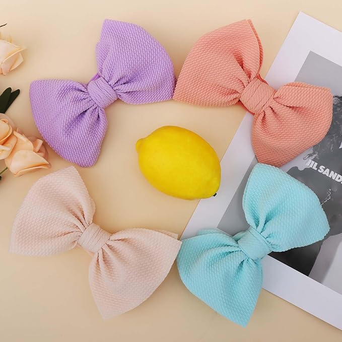 Handmade Large Knot Tied Bow Headband - Stretchy Nylon Soft Elastic Wide Headwraps for Newborns in 12 Colors