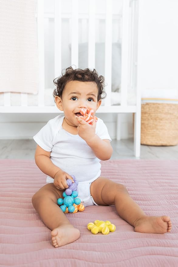 Ubbi Joinibble Teether for Babies, Food-Grade Platinum Silicone, Soothes Teething and Massages Gums, BPA and PVC-Free, 5 Pack