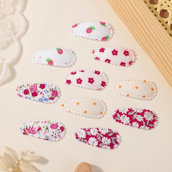 YHXX YLEN 20PCS Baby Hair Clips for Girls, 1.5" Toddler Hair Clips Tiny Floral Snap Barrettes for Fine Hair, Mini Hair Clips for Girls Kids Toddler Hair Accessories