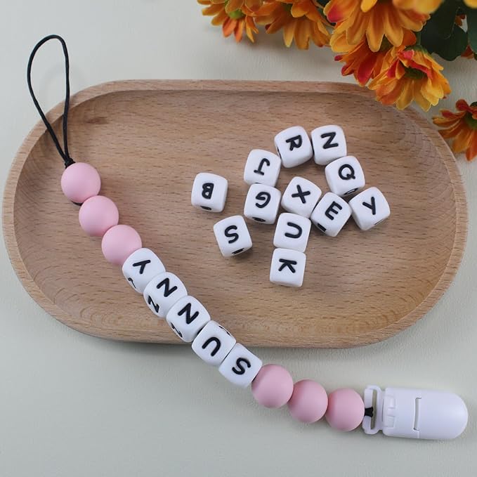Personalized Pacifier Clip with Name, Customized Pacifier Holder Clip for Baby, Fit All Pacifiers