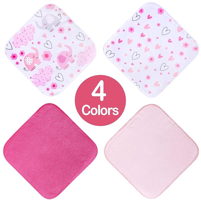 Viviland Baby Washcloths 24 Pack, Toddler Wash Cloths for Bath, Super Soft & Absorbent Bath Towel for Newborn and Infants, Baby Towels Care for Baby's Sensitive Skin