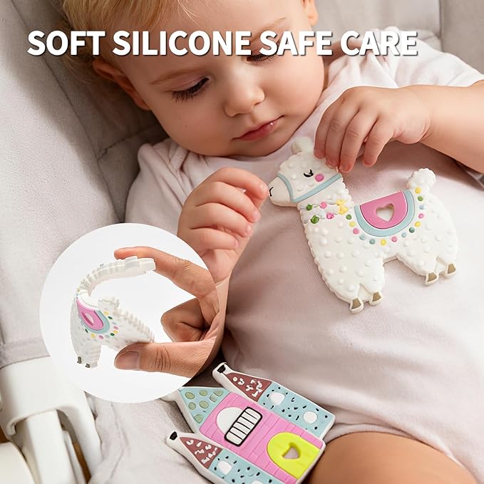 Baby Teething Toys ，Food Grade Silicone Safety Chewy Teething Toy ，Soft Silicone Chew Toys, Toddler Sensory Chewing Teether (Princess)
