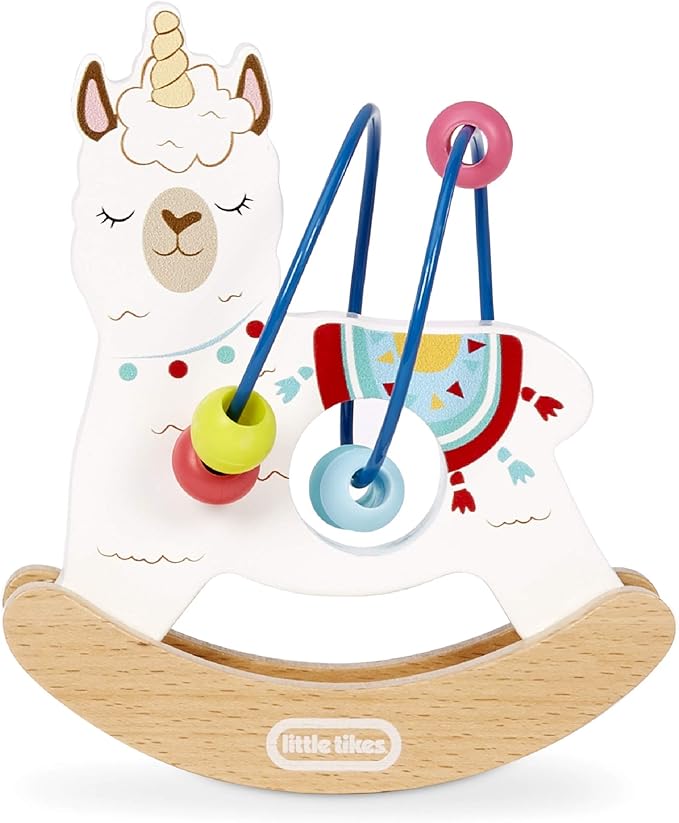 Little Tikes Wooden Critters Llama-Corn Busy Beads Maze Developmental Toy