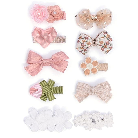 Baby Girl Hair Clips Hair Bows for Girls with Hair Bows Holder (Color E)