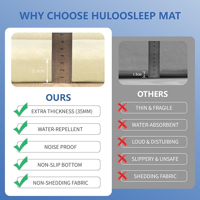 Huloo Sleep Ultra Soft Baby Play Mat for Floor,1.3" Thick Elasti-Foam 50x50 Playpen Mat for Toddlers Infant kids,Non-Slip Backing Safe for Crawling&Tummy Time,Tatami Style (Vanilla)