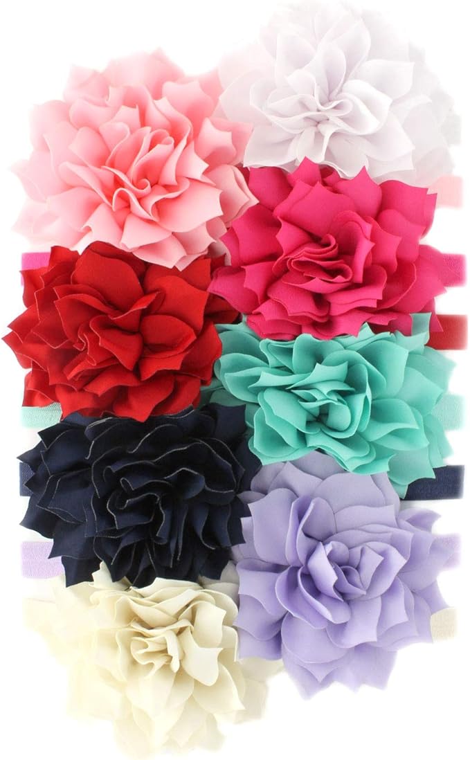 My Lello Petal Flower Headbands Baby - Girls - Toddler Stretchy Elastic Pair