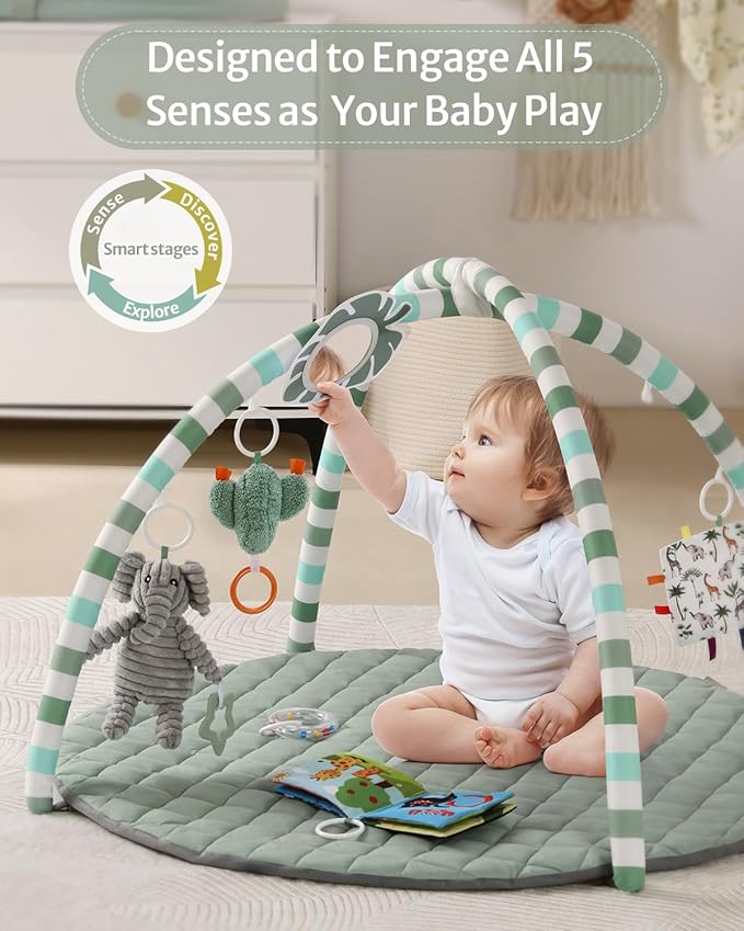 Baby Play Gym Mat + Baby Play Mats for Floor,50x50