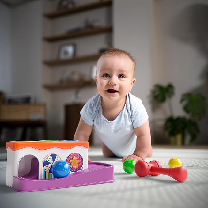 Lollipop Baby Hammer Toy Toddler Activity: Montessori Toys Spark Your Child's Curiosity with Our Ball and Hammer Toddler Toy. Encouraging Creativity and Coordination