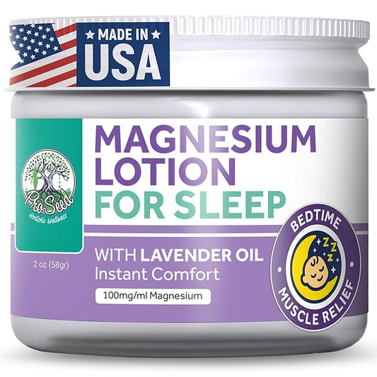 Handmade Organic Lavender Magnesium Lotion for Kids - Body Rub for Bedtime Care - Essential for Kids, Pregnant Women, Toddlers & Moms - Moisturizes & Hydrates Legs, Feet & Body - 2oz Glass Jar