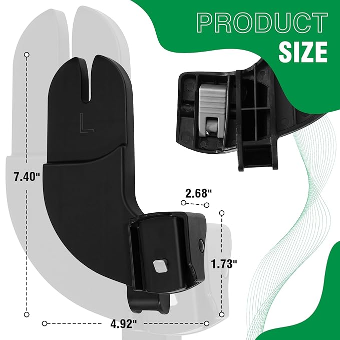 Car Seat Adapter for Stroller Compatible with Baby Jogger (City Go/City Select) & Graco Car Seats City Select Stroller Accessories Car Seat Adapter for Stroller Nylon, Black