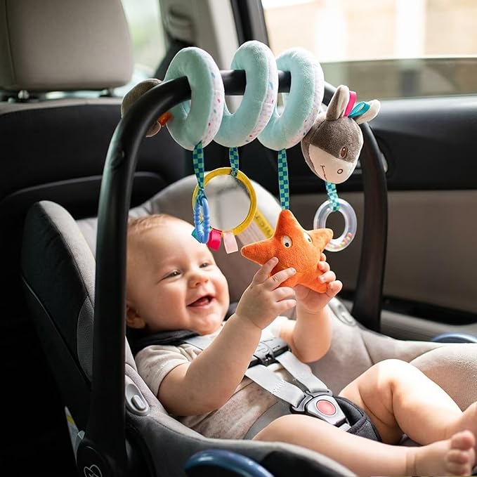 Multi-Use Baby Spiral Activity Toy – Spiral carseat Toy for Car Seat, Stroller,Play Gym, Keeps Baby Quiet, Easy Travel Solution