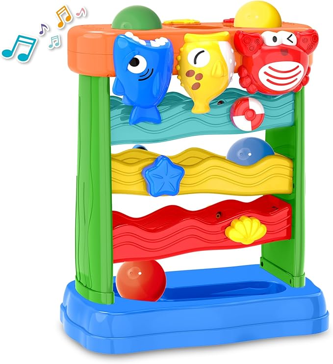 AuroTops Toys for 1 2 3 Years Old Boys & Girls, Toddler Musical Toy for 6-12-18-24 Months, Interactive Montessori Toys with Light & Sound,Christmas Birthday Gifts for Baby Age 1-2 Years Old