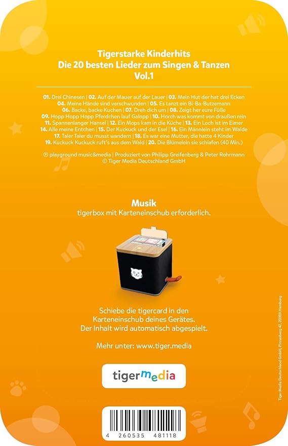 Tigerbox 4168 tigercard-The 20 Best Songs for Singing & Dancing