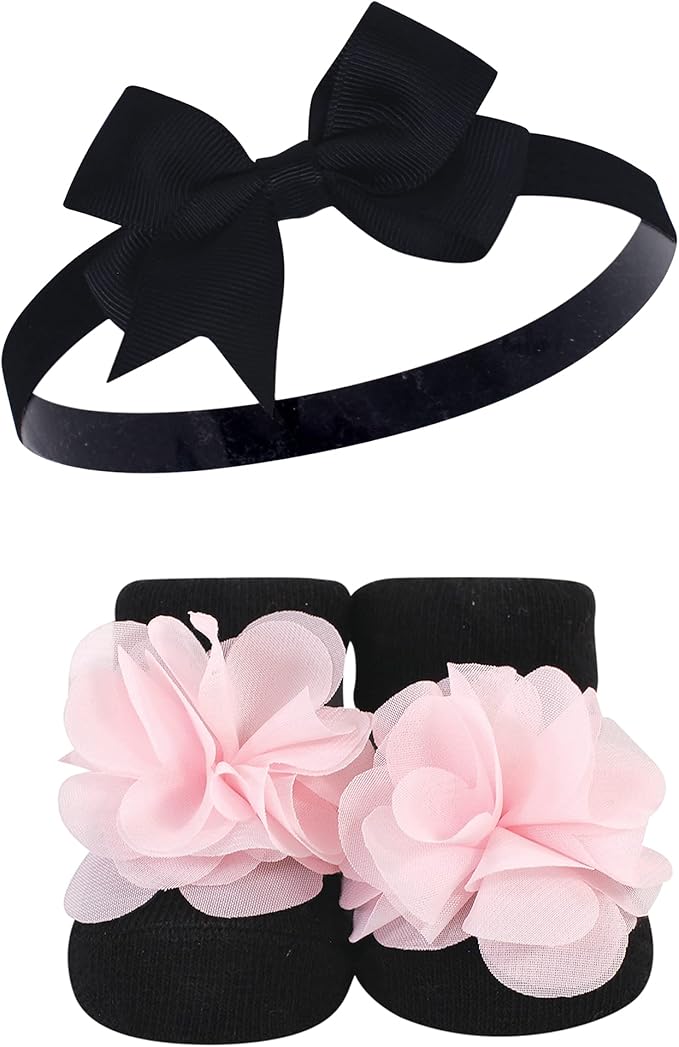 Hudson Baby Girl's Headband and Socks Giftset