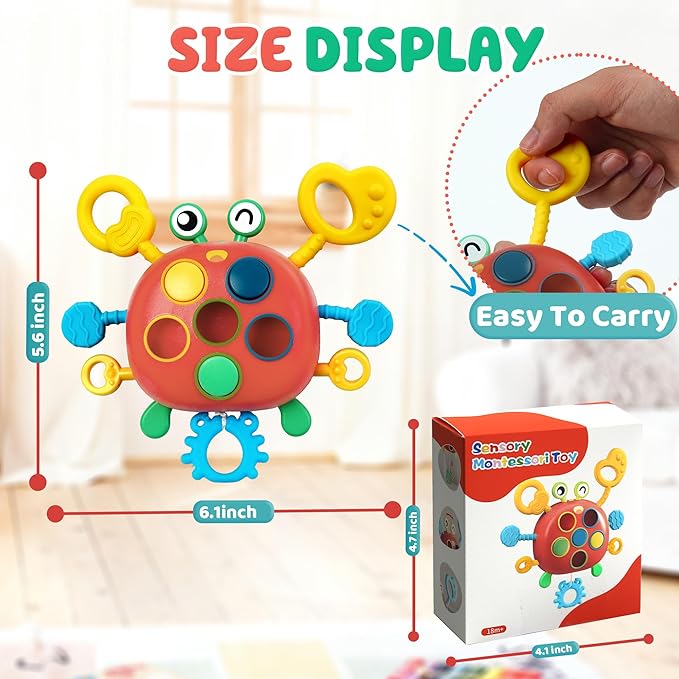 Chilvil Airplane Travel Toys for Toddler Kids 1-3 Sensory Montessori Toys for 1+ Year Old Silicone Pull String Road Trip Car Seat Travel Activities Essentials 18+ Months