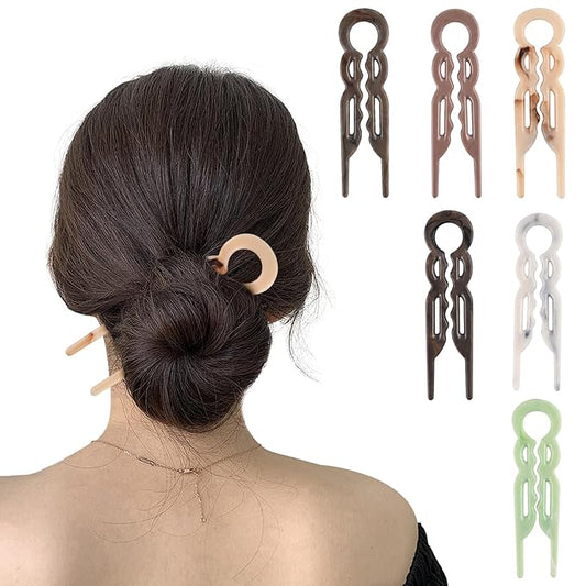 Hair Pins, U-Shaped Hair Pins - 6 PCS Bobby Pins for Fine, Thick & Long Hair, Invisible Strong Hold Hair Styling Accessories