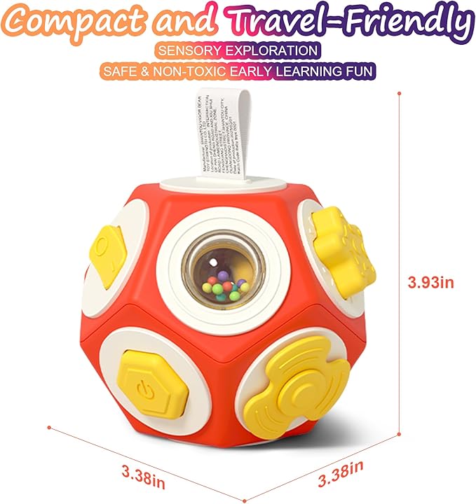 Busy Cube for Toddlers 1-3,12-in-1- Montessori Sensory Activity Cube with Children's Intellectual Development Learning,Educational Learning Gifts for Boys & Girls