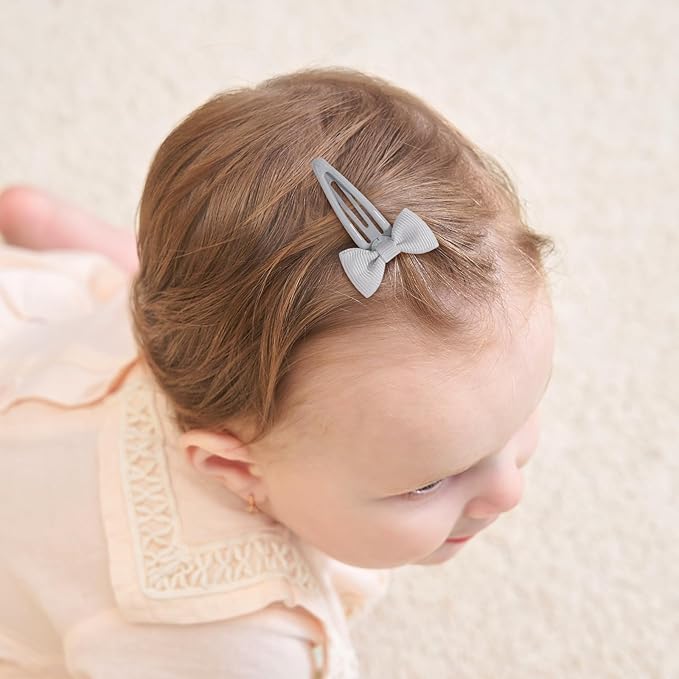 40PCS Hair Bows Clips for Toddler Girls, 2 Inch 20 Colors Grosgrain Ribbon Non Slip Metal Colorful Snap Hair Bows Barrettes for Baby Women Girls Toddler Kids Teens
