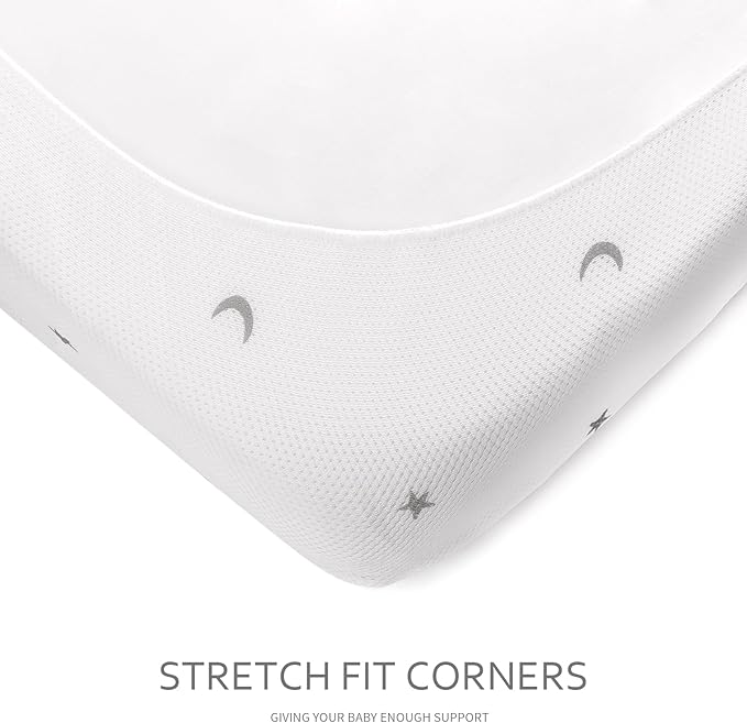 Moonsea Waterproof Pack and Play Mattress Pad, Fit for Graco Pack 'n Play On The Go Playard, Pack and Play Sheets Fitted, Breathable and Washable Pack and Play Mattress Sheets