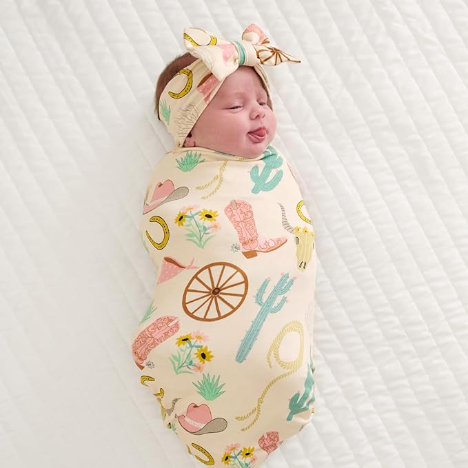 Little Sleepies Luxe Bow Headband, Ready to Rodeo