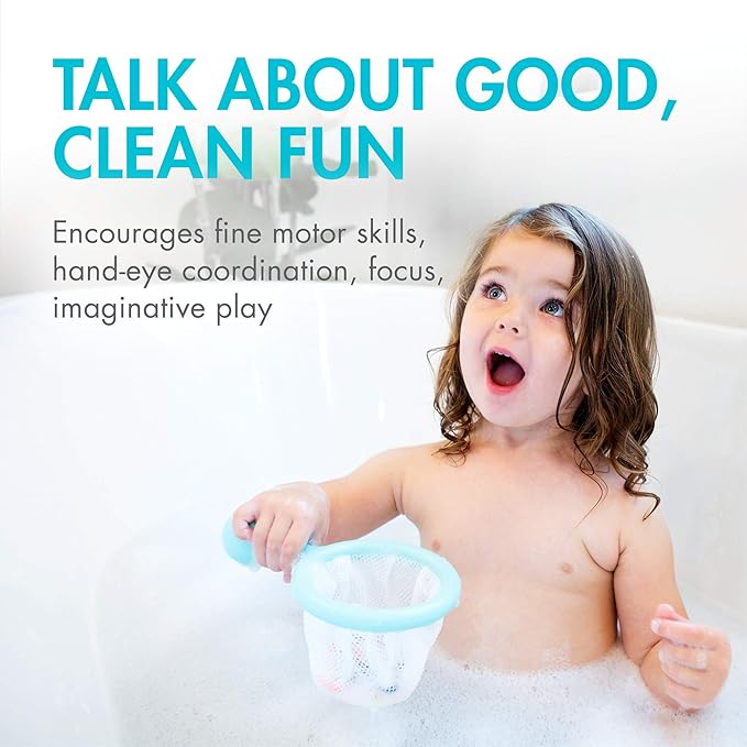 Boon Water Bugs Floating Bath Toys - Includes Net and Three Bug Bathtub Toys - Toddler Stocking Stuffers - Toddler Sensory Toys Promotes Fine Motor Control - Mint - Ages 10 Months and Up