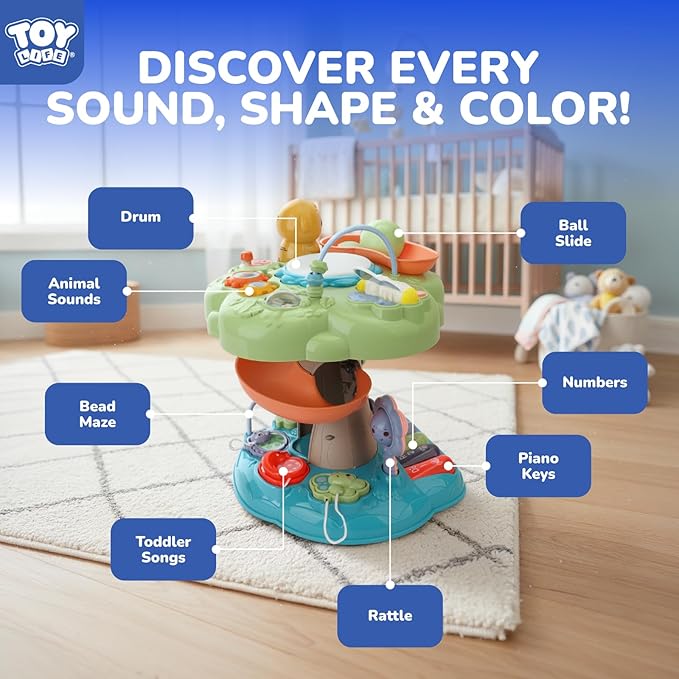 TOY Life Montessori Toy for 1 Year Old Boy Girl Gift, Musical Tree House Toddlers Educational Learning Toy for 1-2 Boys Girls, First 1st Birthday Gifts for Baby 6-12 12-18 Month, Toddler Toys 1-2