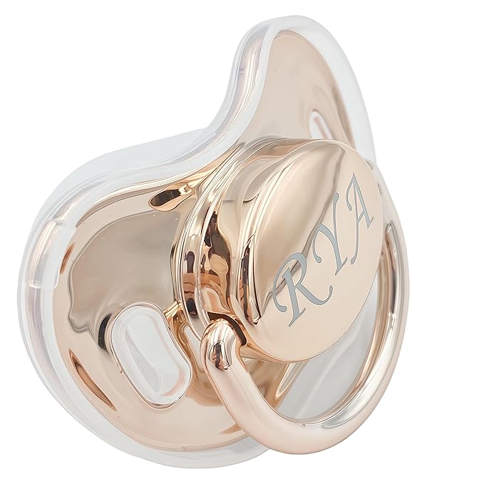 Personalized Baby Pacifier with Name Ideal Gift for Boys and Girls Pacify Custom Bling Pacifier Binky (Rose Gold)