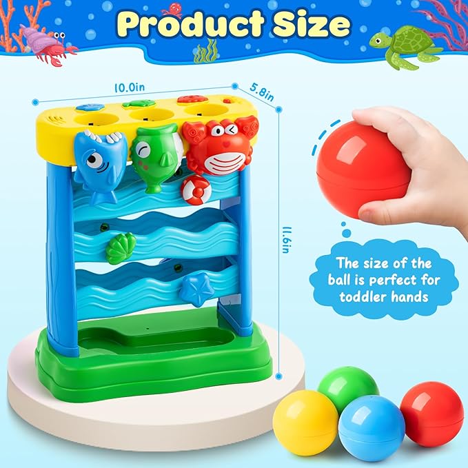V-Opitos Musical Toys for 1, 2 Years Old Boys & Girls, Feeding Interactive Toddler Toys for Baby 12-18 Months, Montessori Education Toys, Perfect Christmas Birthday Gifts