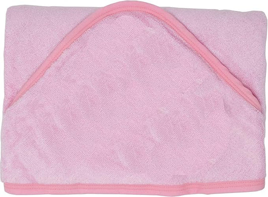 Hooded Baby Towel - 100% Rayon from Bamboo, Solid Color Soft Bath Towel with for Babie, Toddler, Infant - Ultra Absorbent - Pink - Large
